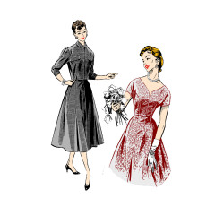 Evening dress and her bolero 1956