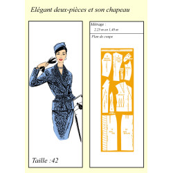 Elégant deux-pièces et son chapeau