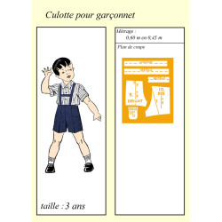 Robe au grand col marin et culotte pour garçonnet