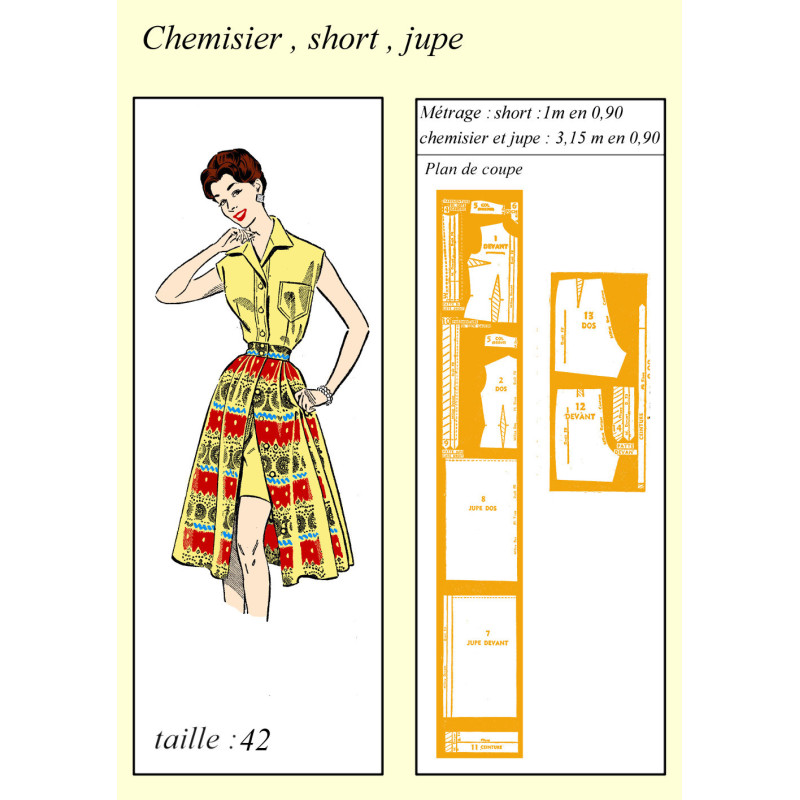 Chemisier, short, jupe 1958